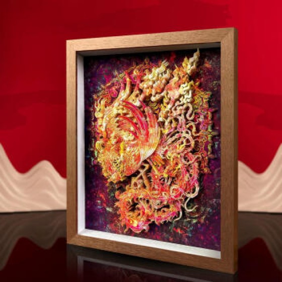 Phoenix mythical beast 3D立体frame artwork decor