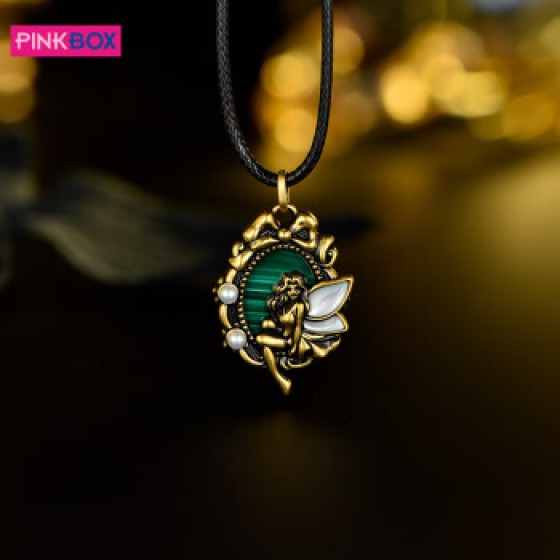 PINKBOXPINKBOX/娉饰珠宝黑金吊坠电黑黄金奇幻孔雀石白贝绿野精灵吊坠 预定金(回货约30天详情咨询客服) 收藏