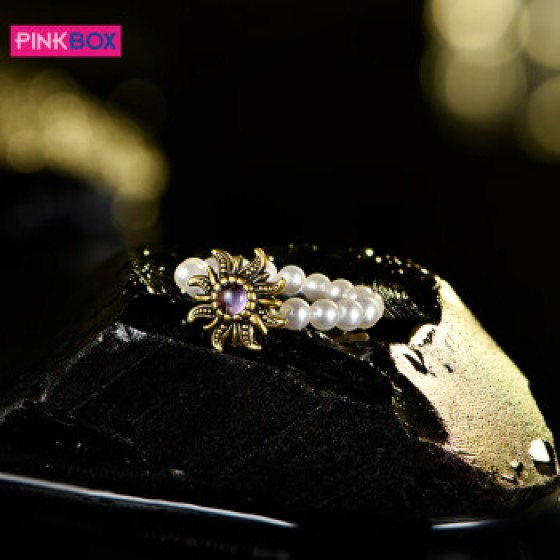 PINKBOXPINKBOX/娉饰珠宝黑金戒指珍珠戒指镶嵌紫水晶太阳花复古电黑黄金 预定金(回货约30天详情咨询客服) 收藏