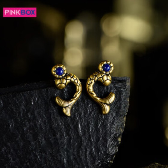 PINKBOXPINKBOX/娉饰珠宝黑金耳饰青金石锦鲤复古雅致黄金耳钉瑾瑜 预定金(回货约30天详情咨询客服) 收藏