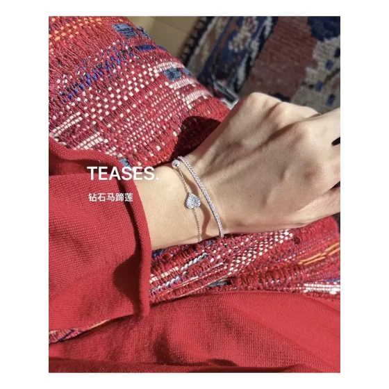 戏玲珑 14K白金byMikimoto私人收藏钻石马蹄莲/akoya海水珍珠手链