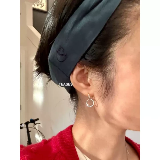 Teases戏玲珑 闪耀白金系列 / 18k金闪耀光芒小圈耳环极简可叠戴