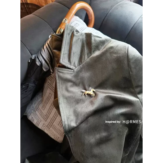 若奈珠宝 古董H@MRES绝版！黄金钻石鸽血红宝石飞马胸针吊坠两用