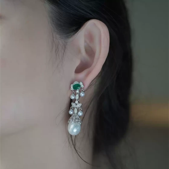 ITALKS喻棠|德彪西的月光|925银镀金天然淡水复古珍珠耳坠