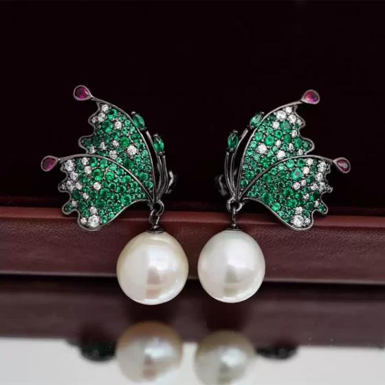 ITALKS喻棠|拥有花朵的人|925银镀金珍珠蝴蝶耳拍轻奢高级感小众