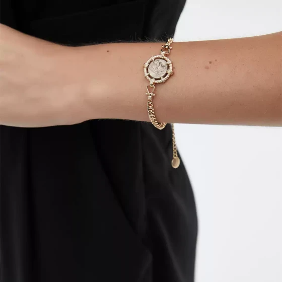 爱琴海余音|925银镀金仿古希腊银币水泽仙女手链