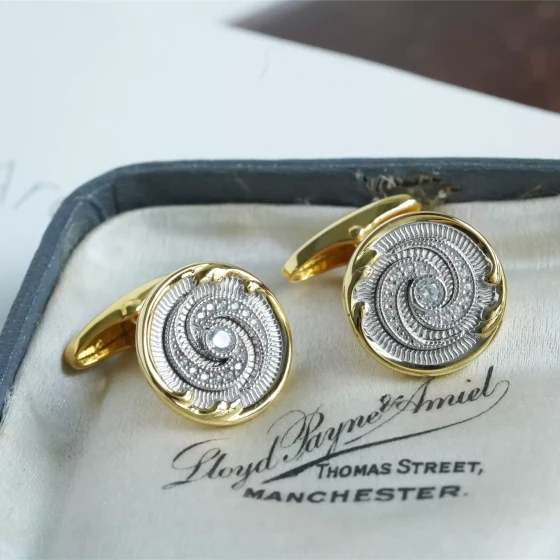 喻棠Italks|艾希礼|925纯银镀金法式衬衫袖扣男用款厚银质感复古